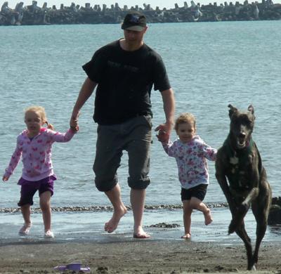 Running at the beach