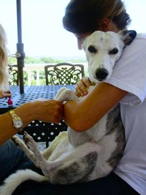 Gladys getting her manicure