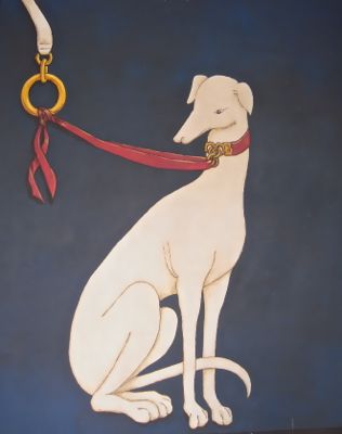 Fresco with whippet or greyhoun