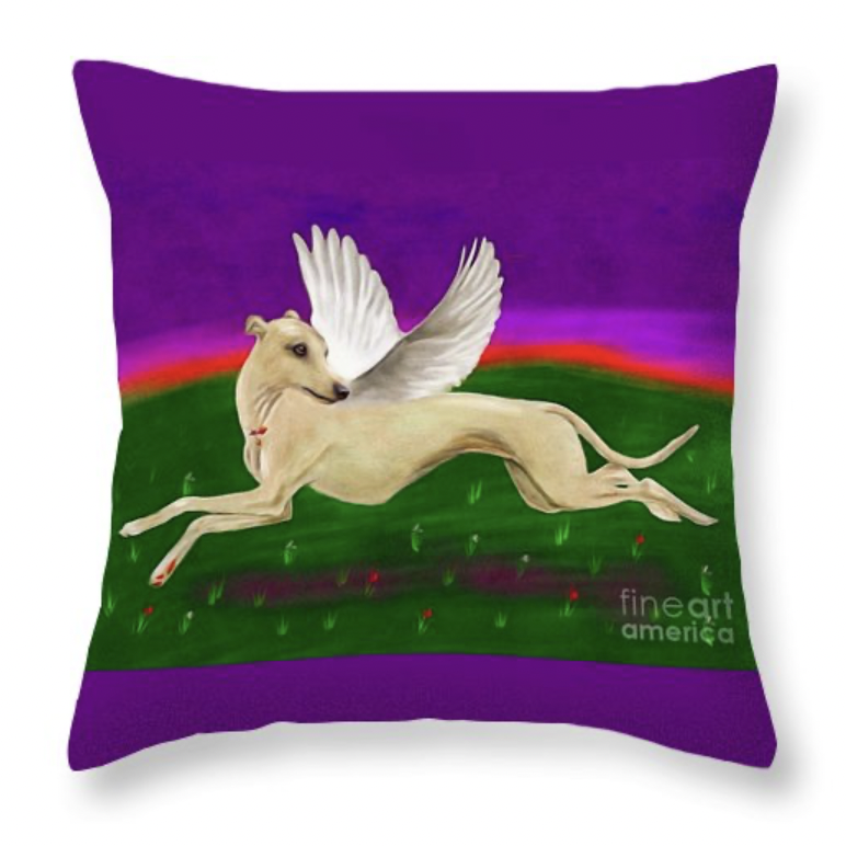 whippet throw pillow